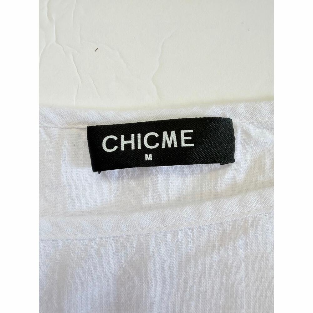 CHICME White Draped 2 Piece Pants Set M Flowy Boho Resort Coastal Outfit - Picture 14 of 14